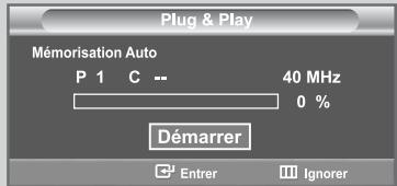Plug & Play Mémorisation Auto P 1 C -- 40 MHz 0 % Démarrer Entrer Ignorer