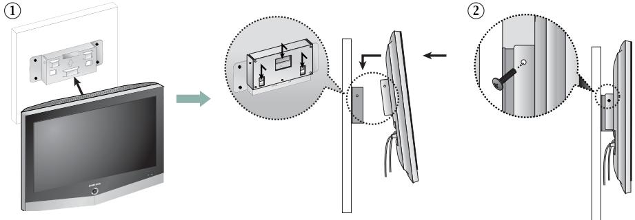 SAMSUNG LE26R51B - Comment assembler le kit de fixation mural - 3