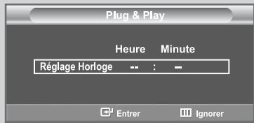 Plug & Play Heure Minute Réglage Horloge -- : - Entrer Ignorer