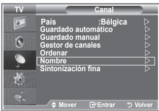 SAMSUNG LE26S81B - Los nombres de los canales se asignarán de forma automática cuando éstos emitan dicha información. Estos nombres se pueden cambiar, lo que le permite asignar otros nuevos. - 1