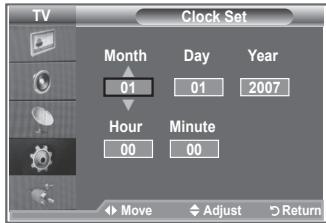 SAMSUNG LE26S81B - Setting and Displaying the Current Time - 2