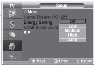 SAMSUNG LE26S81B - Uporaba funkcije Energy Saving (Varčevanje z energijo) - 2