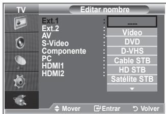 SAMSUNG LE26S81B - Dé un nombre al dispositivo conectado en las tomas de entrada; de esta manera será más fácil seleccionar el dispositivo de entrada. - 2