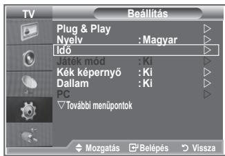 SAMSUNG LE26S81B - Az aktuális idő beállítása és megjelenítése - 1