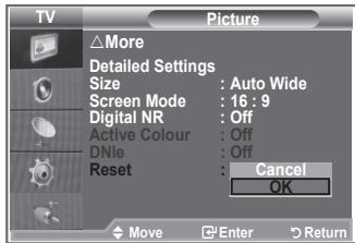 SAMSUNG LE26S81B - Resetting the Picture Settings to the Factory Defaults - 2