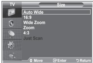 SAMSUNG LE26S81B - Changing the Picture Size - 2