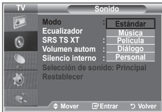 SAMSUNG LE26S81B - Puede seleccionar un tipo de efecto de sonido especial que se usará cuando se visualice una emisión concreta. - 2