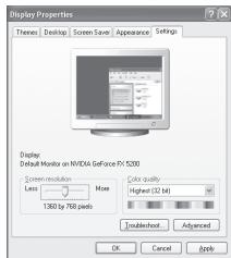 SAMSUNG LE26S81B - Nastavitev programske opreme PC-ja (na osnovi Windows XP) - 1