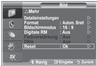 SAMSUNG LE26S81B - Sie können die Einstellungen auf die werkseitig festgelegten Standardbildeinstellungen zurücksetzen. - 1