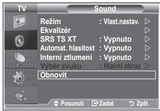 SAMSUNG LE26S81B - Obnovení nastavení zvuku na výchozí nastavení od výrobce - 1