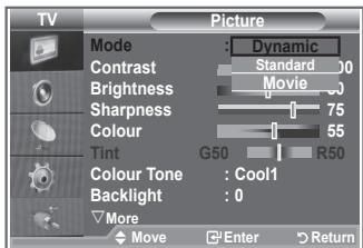SAMSUNG LE26S81B - Changing the Picture Standard - 2