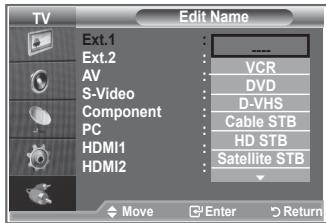 SAMSUNG LE26S81B - Editing the Input Source Names - 2