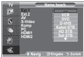 SAMSUNG LE26S81B - Vergeben Sie für die an die Eingangsbuchsen angeschlossenen Geräte Namen, um die Auswahl der Signalquelle zu vereinfachen. - 2