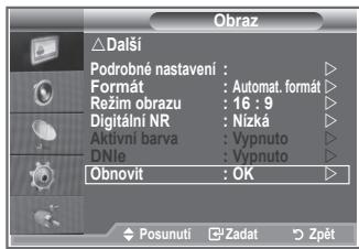 SAMSUNG LE26S81B - Návrat k výchozímu nastavení obrazu od výrobce - 1