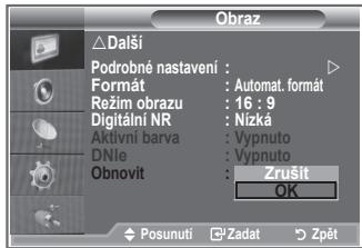 SAMSUNG LE26S81B - Návrat k výchozímu nastavení obrazu od výrobce - 2