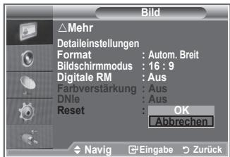 SAMSUNG LE26S81B - Sie können die Einstellungen auf die werkseitig festgelegten Standardbildeinstellungen zurücksetzen. - 2