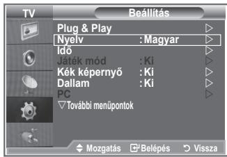 SAMSUNG LE26S81B - A készülék első használatakor meg kell adnia, hogy milyen nyelven jelenjenek meg a menük és utasítások. - 1