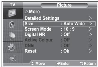 SAMSUNG LE26S81B - Changing the Picture Size - 1