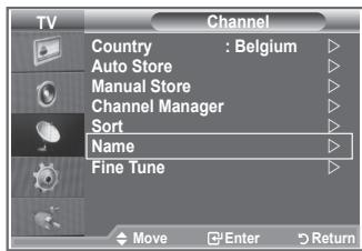 SAMSUNG LE26S81B - Channel names will be assigned automatically when channel information is broadcast. These names can be changed, allowing you to assign new names. - 1