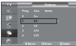 SAMSUNG LE27S71B - Ordenar os canais memorizados - 1