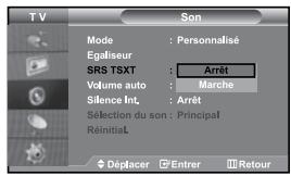 SAMSUNG LE27S71B - Paramétrage de la technologie TruSurround XT (SRS TSXT) - 1