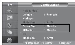 SAMSUNG LE27S71B - Réglage du mode d'écran bleu / Sélection de mélodie - 1