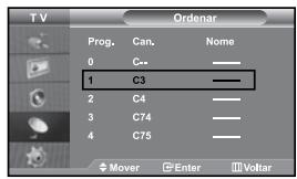 SAMSUNG LE27S71B - Ordenar os canais memorizados - 2