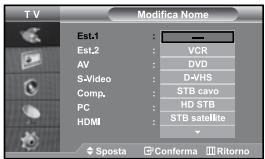 SAMSUNG LE27S71B - Modifica dei nomi delle sorgenti di ingresso - 1