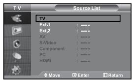 SAMSUNG LE27S71B - Selecting the Source - 1