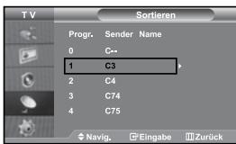 SAMSUNG LE27S71B - Gespeicherte Kanäle sortieren - 1
