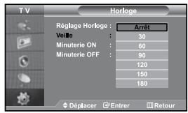 SAMSUNG LE27S71B - Vous pouvez régler l'horloge du téléviseur de telle sorte que l'heure actuelle s'affiche lorsque vous appuyez sur le bouton "INFO". Vous devez également régler l'heure si vous souhaitez utiliser les minuteries de mise sous/hors tension. - 1