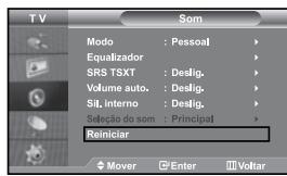 SAMSUNG LE27S71B - Repor os valores de fábrica das definições de som - 1
