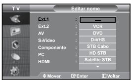 SAMSUNG LE27S71B - Editar os nomes das fontes de entrada - 1