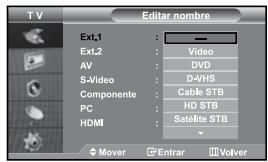 SAMSUNG LE27S71B - Edición de los nombres de fuentes de entrada - 1