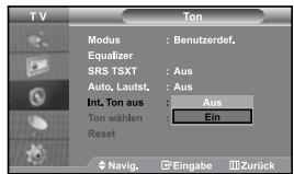 SAMSUNG LE27S71B - Auswählen der internen Stummschaltung - 1