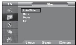SAMSUNG LE27S71B - Changing the Picture Size - 1