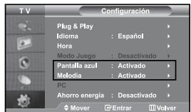 SAMSUNG LE27S71B - Ajuste del modo Pantalla Azul / Selección de Melodía - 1