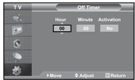 SAMSUNG LE27S71B - Switching the Television On and Off Automatically - 2