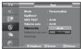 SAMSUNG LE27S71B - Sélection du mode Silence Int. - 1