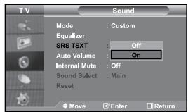 SAMSUNG LE27S71B - The sound settings can be adjusted to suit your personal preferences. - 1