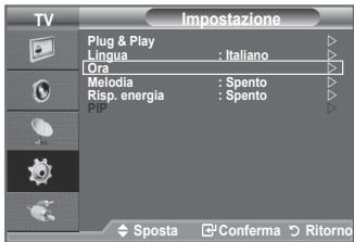 SAMSUNG LE32A330J1 - Impostazione e visualizzazione dell'ora corrente - 1