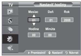 SAMSUNG LE32A330J1 - Nastavenie a zobrazenie aktuálneho času - 2