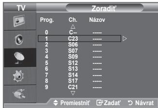SAMSUNG LE32A330J1 - Zoradenie uložených kanálov - 2
