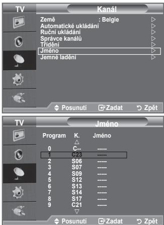 SAMSUNG LE32A330J1 - Přiřazování názvů kanálů - 1