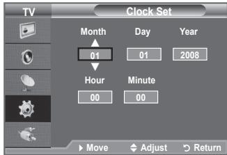 SAMSUNG LE32A330J1 - Setting and Displaying the Current Time - 2