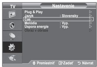 SAMSUNG LE32A330J1 - Nastavenie a zobrazenie aktuálneho času - 1