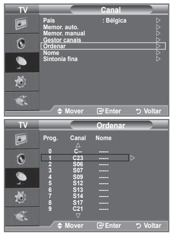 SAMSUNG LE32A330J1 - Ordenar os canais memorizados - 1