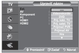SAMSUNG LE32A330J1 - Úprava názvov vstupných zdrojov - 2