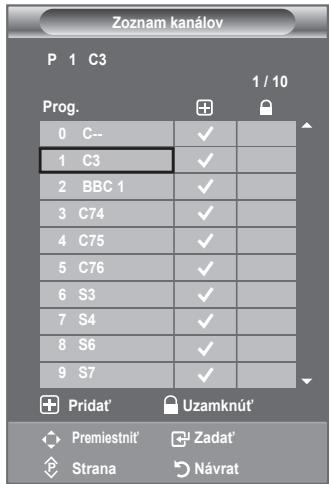 SAMSUNG LE32A450 - Pomocou správca kanálov možete pohodline uzamknú't alebo pridat' kanály. - 3