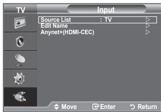 SAMSUNG LE32A450 - Izbirate lahko med zunanjimi viri, ki so priključeni na vchodne vtičnice TV. - 1